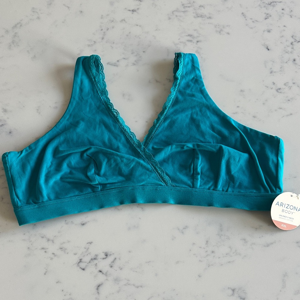 Arizona Body Unlined V-Neck Bra XXL NWT – Polynesian Blue